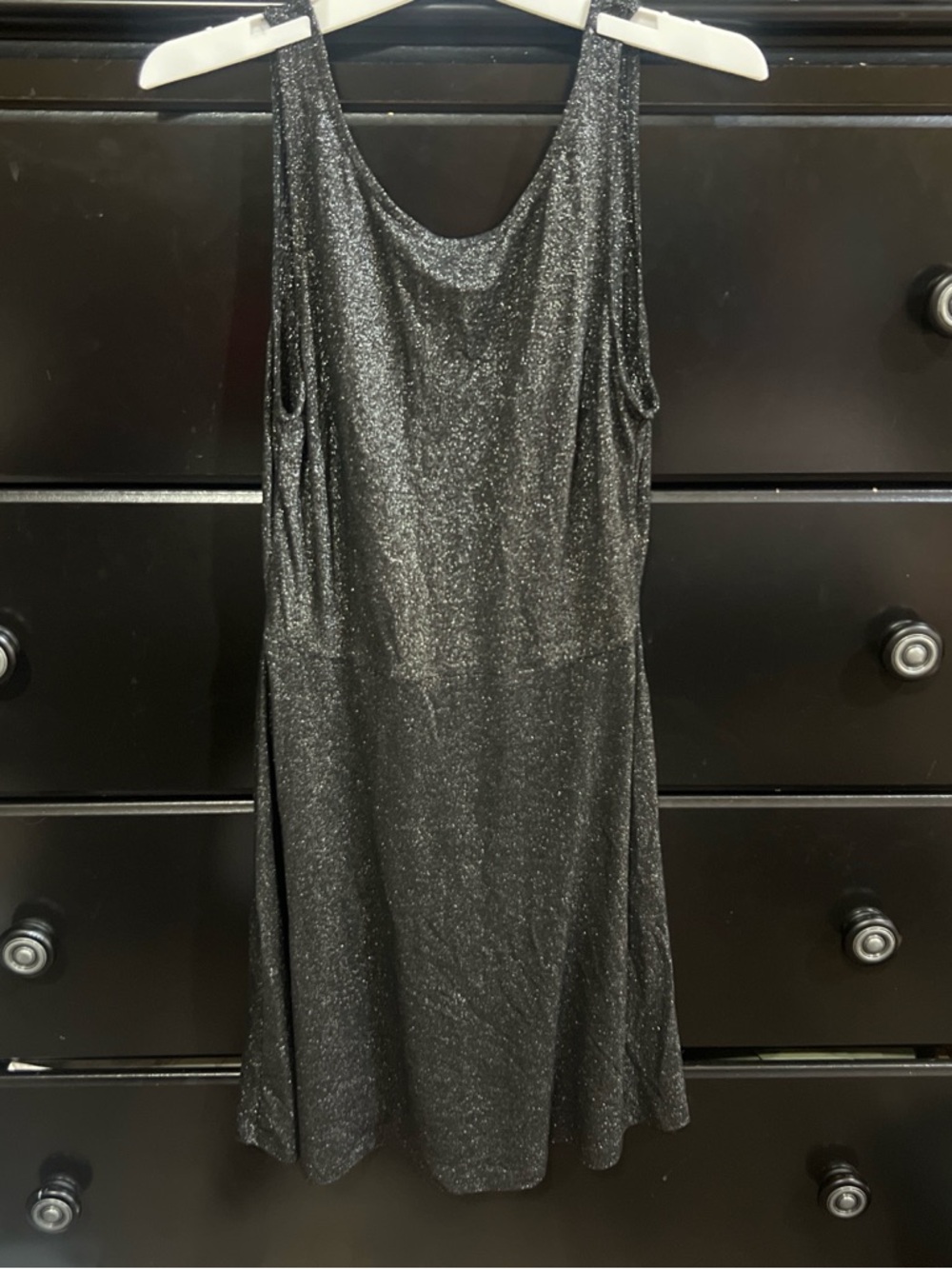 H&M Shimmering Black Sleeveless Midi Dress